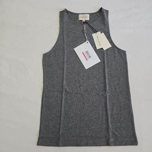 NWT LOULOU STUDIO Mahina Gray Pima Cotton Tank XS - Picture 4 of 9